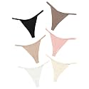 DEANGELMON Seamless G-string Thongs for Women - No Show Thong Underwear Low Rise Stretch Panties Workout Pack
