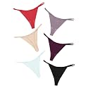 DEANGELMON Seamless G-string Thongs for Women - No Show Thong Underwear Low Rise Stretch Panties Workout Pack