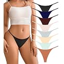 DEANGELMON Seamless G-string Thongs for Women - No Show Thong Underwear Low Rise Stretch Panties Workout Pack