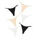 DEANGELMON Seamless G-string Thongs for Women - No Show Thong Underwear Low Rise Stretch Panties Workout Pack