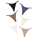 DEANGELMON Seamless G-string Thongs for Women - No Show Thong Underwear Low Rise Stretch Panties Workout Pack