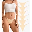 DEANGELMON Seamless G-string Thongs for Women - No Show Thong Underwear Low Rise Stretch Panties Workout Pack