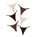 DEANGELMON Seamless G-string Thongs for Women - No Show Thong Underwear Low Rise Stretch Panties Workout Pack