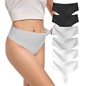 DEANGELMON Thongs for Women Seamless Womens Underwear Pack No Show Breathable Panties X-Large