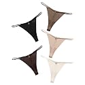 DEANGELMON Seamless G-string Thongs for Women - No Show Thong Underwear Low Rise Stretch Panties Workout Pack