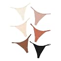 DEANGELMON Seamless G-string Thongs for Women - No Show Thong Underwear Low Rise Stretch Panties Workout Pack