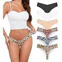DEANGELMON Seamless Thongs for Women No Show Thong Underwear Women Comfortable Multiple Pack
