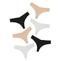 DEANGELMON Seamless Thongs for Women No Show Thong Underwear Women Comfortable Multiple Pack