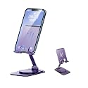 DEARART Cellphone Stand, 360° Adjustable Phone Stand for Desk, Purple Foldable Phone Holder Fully Carried Easily, Compatible for iPhone, Pad, Tablet etc.