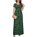 DEARCASE Maxi Dress for Women Short Sleeve Casual Summer Loose Plain Comfy Long Dresses with Pockets