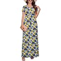 DEARCASE Maxi Dress for Women Short Sleeve Casual Summer Loose Plain Comfy Long Dresses with Pockets