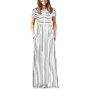 DEARCASE Maxi Dress for Women Short Sleeve Casual Summer Loose Plain Comfy Long Dresses with Pockets