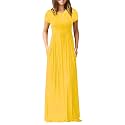 DEARCASE Maxi Dress for Women Short Sleeve Casual Summer Loose Plain Comfy Long Dresses with Pockets