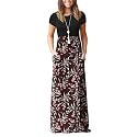 DEARCASE Maxi Dress for Women Short Sleeve Casual Summer Loose Plain Comfy Long Dresses with Pockets