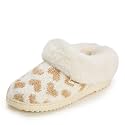 Dearfoams Women's Memory Foam Cozy Soft House Slippers Gifts for Women Hannah Knit Clog House Shoes
