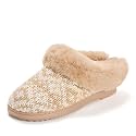 Dearfoams Women's Memory Foam Cozy Soft House Slippers Gifts for Women Hannah Knit Clog House Shoes