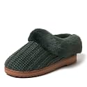 Dearfoams Women's Memory Foam Cozy Soft House Slippers Gifts for Women Hannah Knit Clog House Shoes