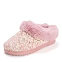 Dearfoams Women's Memory Foam Cozy Soft House Slippers Gifts for Women Hannah Knit Clog House Shoes