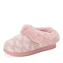 Dearfoams Women's Memory Foam Cozy Soft House Slippers Gifts for Women Hannah Knit Clog House Shoes