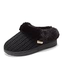 Dearfoams Women's Memory Foam Cozy Soft House Slippers Gifts for Women Hannah Knit Clog House Shoes