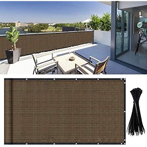 dearhouse balcony privacy screen shield cover 35ft x165ft includes 35 pc cable ties for porch deck outdoor backyard patio