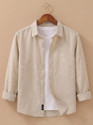DEARISE Men Checkered Casual Cream Shirt