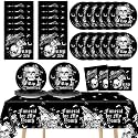 Death to My 20s Party Supplies Serves 24 Rip To My 20s Birthday Decorations Party Paper Plates Napkins 30th Birthday Disposable Tablecloth Set Tableware Kit for My Youth Funeral Party