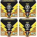 Death Wish Coffee, Organic and Fair Trade, Light Roast Coffee Pods (50 Count) (Pack of 4)