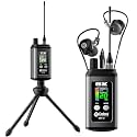 Debra EST-12 Pro UHF Stereo Wireless in Ear Monitor, Wireless IEM, Portable Rechargeable Monitoring System 20 Adjustable Channels, Ideal for Live,Recording&amp;Conferences (Black, with 1 Receiver)
