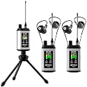 Debra EST-12 Pro UHF Stereo Wireless in Ear Monitor, Wireless IEM, Portable Rechargeable Monitoring System 20 Adjustable Channels, Ideal for Live,Recording&amp;Conferences(White, with 2 Receiver)