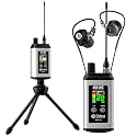 Debra EST-12 Pro UHF Stereo Wireless in Ear Monitor, Wireless IEM, Portable Rechargeable Monitoring System 20 Adjustable Channels, Ideal for Live,Recording&amp;Conferences(White, with 1 Receiver)