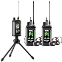Debra EST-12 Pro UHF Stereo Wireless in Ear Monitor, Wireless IEM, Portable Rechargeable Monitoring System 20 Adjustable Channels, Ideal for Live,Recording&Conferences(Black, with 2 Receiver)
