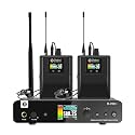 Debra M-PROI Wireless in-Ear Monitor System with Auto Frequency Scan, Stereo/Mono Mode, 80m Range, Bluetooth, and IR Sync for Stage, Studio, Live Performance (Single Channel, 2 Bodypack)
