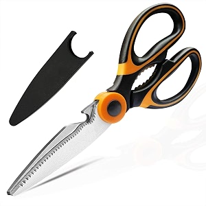 premium heavy duty shears ultra sharp stainless steel multi-function kitchen scissors for chickenpoultryfishmeatvegetablesherbsbbq pack of 1