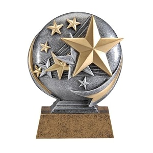 decade awards stars motion extreme 3d resin trophy - star student award - 5 inch tall - engraved plate on request