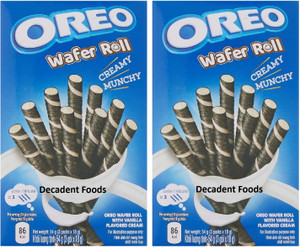 decadent foods oreos wafer roll  vanilla flavored cream wafer rolls 2 x 54 g