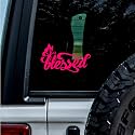 Decal Stickers of Butterfly Blessed Christians (Pink) (Set of 2) Premium Waterproof Vinyl Decal Stickers for Laptop Phone Accessory Helmet Car Window Mug Tuber Cup Door Wall - ANDstic501342PI