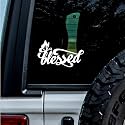 Decal Stickers of Butterfly Blessed Christians (White) Luxury Weatherproof Vinyl Decal Stickers for Laptop Desktop Smartphone Car Dirt Bike Wall Room Mason Jar - ANDstic501342WH