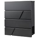 Decaller Large Capacity Mailbox with Key Lock, Wall Mount Metal Mail Box with Newspaper Compartment for Outside, 14.4" x 13" x 4.2", 936 Black