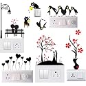 Switch Board Sticker Switch Stickers Wall Stickers Light Switch Stiker Multi Design - Pack of 2 (12 Stickers)