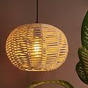 Decazone Rattan Hanging Lights, Boho Lamp, Ceiling Light/Pendant Light Handwoven - 1 Piece, 15D x 22H, (Beige)(Bulb not Included)