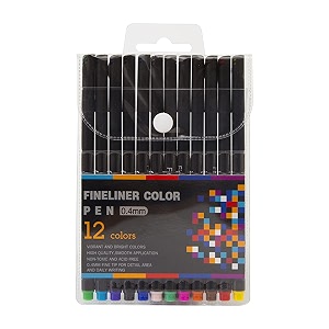 decdeal 12 bright colors fineliner color pen 04mm fine point d pen marker set for journaling note taking writing drawing sketching coloring planner office school art supplies