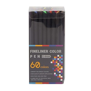 decdeal 60 bright colors fineliner color pen 04mm fine point d pen marker set for journaling note taking writing drawing sketching coloring planner office school art supplies