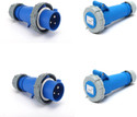 DECENT AIR SYSTEM Industrial Waterproof Power Outlet IP67 415V 16A 3Pin Male and Female 2Pair Industrial Plug Socket Wire Connector (Multicolor, Pack of 4)