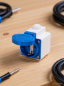 DECENT AIR SYSTEM Schuko (2P+E) 16A 250V IP54 Wall Mounted Industrial Plug Socket Wire Connector (Blue, Pack of 4)