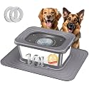 Decflow No Spill Dog Water Bowl,10L Stainless Steel Anti-Splash Bowls