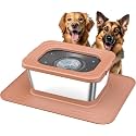Decflow No Spill Dog Water Bowl,10L Stainless Steel Anti-Splash Bowls
