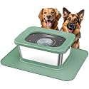 Decflow No Spill Dog Water Bowl,10L Stainless Steel Anti-Splash Bowls