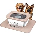 Decflow No Spill Dog Water Bowl,10L Stainless Steel Anti-Splash Bowls