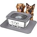 Decflow No Spill Dog Water Bowl,12L Stainless Steel Anti-Splash Bowls